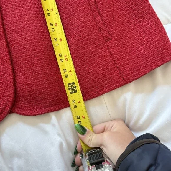 Womens Blazer Size Small Red Wool Blend Lined Officechic Corpcore City Workwear - Picture 6 of 9